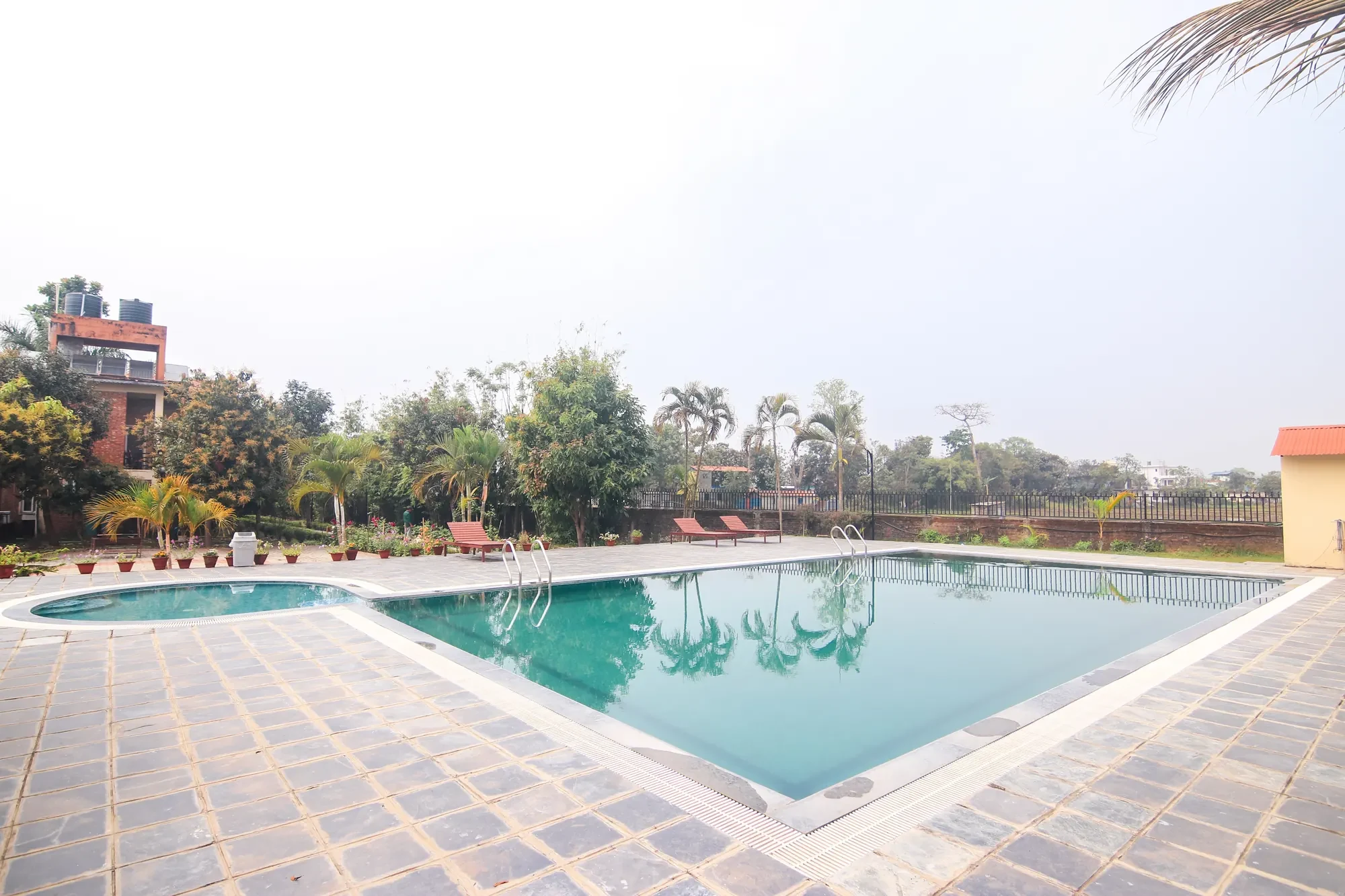 Swimming pool at Center Park Resort in Sauraha, Ratnanagar, Chitwan.