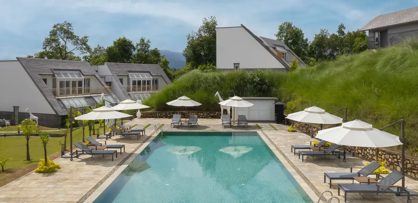 Swimming pool at Himalayan Hideaway Resort Pokhara, The Centara Collection in Banpale, Kaskikot, Pokhara-24, Kaski.