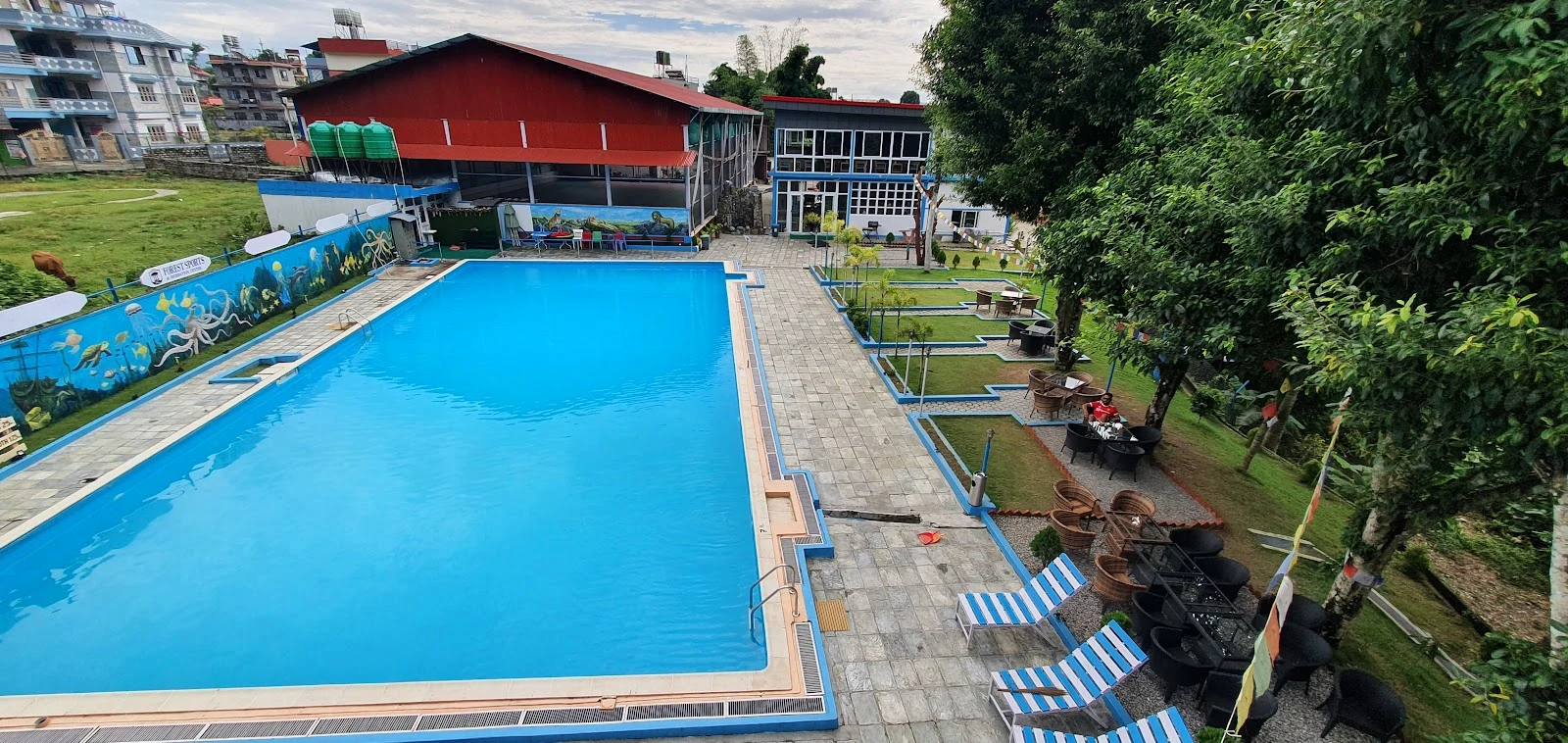 Swimming pool at Forest Sports Arena in Bulaudi, Pokhara.
